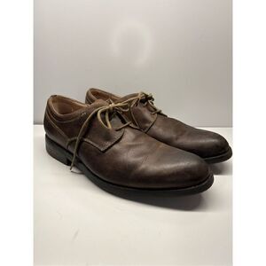 Clarks  Brown Distressed Leather Lace Up Casual Oxford Shoes Mens Size 10.5